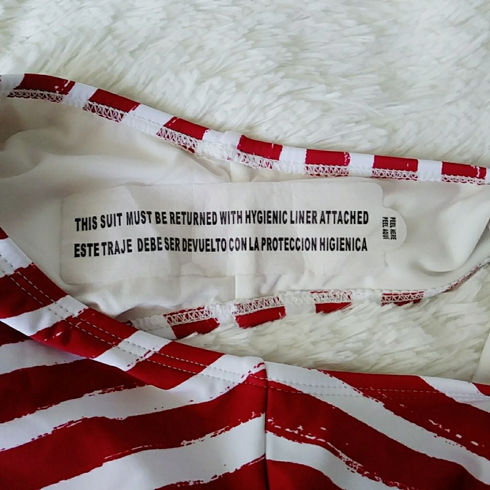 SOLD NWOT PATRIOTIC SWIMSUIT SIZE M XHILARATION - Picture 6 of 8